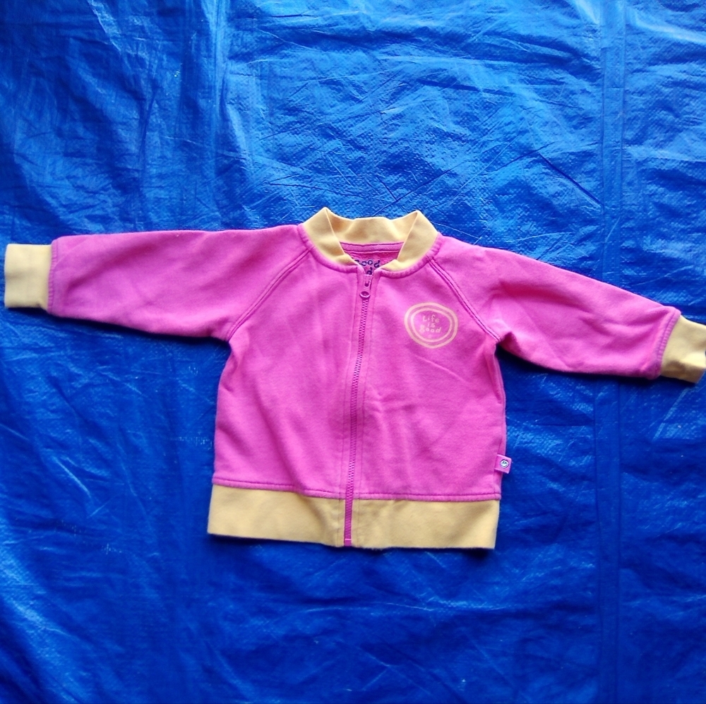 Life Is Good Pink and Yellow Kids Sweatshirt